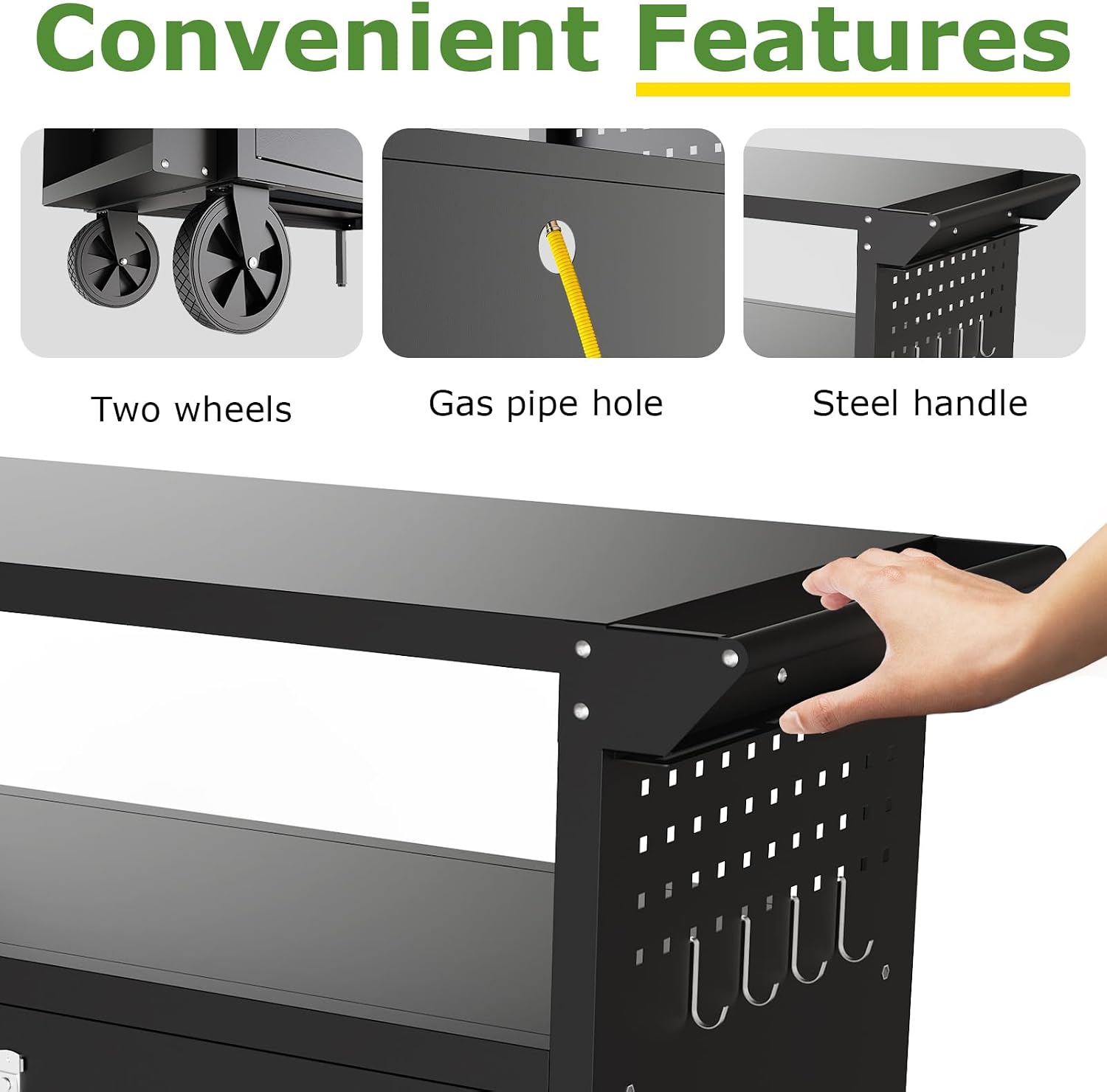 Outdoor Grill Cart Table With  - Heavy Equipment Tires ulasan dan harga